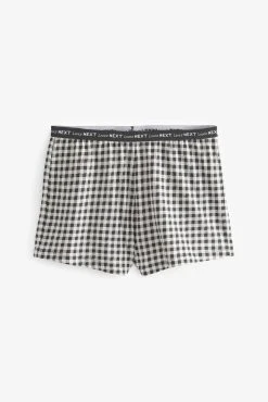 Next Charcoal Grey Gingham Cotton Short Sleeve Pyjamas -Next shop D73522s5 scaled