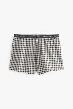 Next Charcoal Grey Gingham Cotton Short Sleeve Pyjamas -Next shop D73522s6 scaled