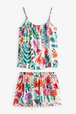 Next White Lucy Tiffney Cami Pyjamas Short Set -Next shop D73526s6 scaled