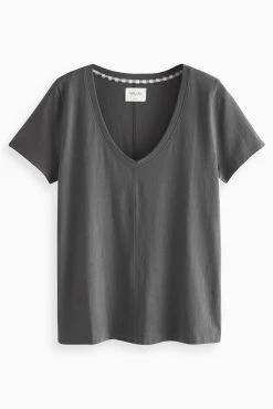 Next Charcoal Grey Charcoal Grey Gingham Cotton Short Sleeve Pyjamas -Next shop D73538s7 scaled