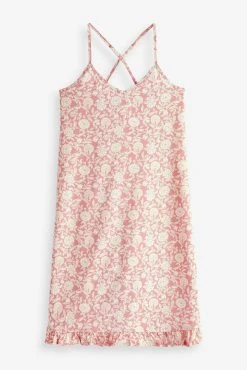 Next Pink Floral Cotton Slip Nightie