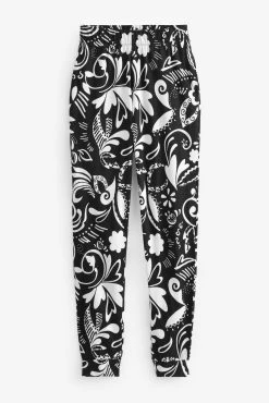 Next Black/White Leaf Print Cotton Long Sleeve Pyjamas -Next shop M00159s7 scaled