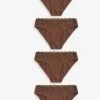 Next Lace Trim Cotton Blend Knickers 4 Pack