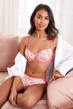 Next Microfibre And Lace Smoothing Padded Balcony Bra
