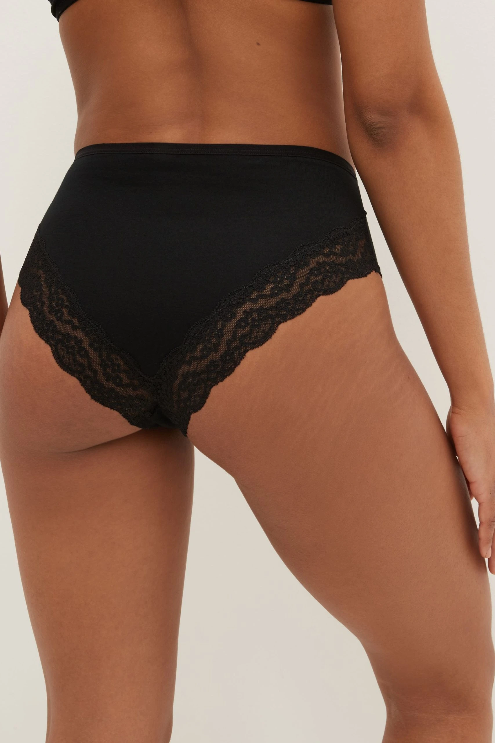 Next Lace Trim Cotton Blend Knickers 4 Pack 2 Next Lace Trim Cotton Blend Knickers 4 Pack - Image 2