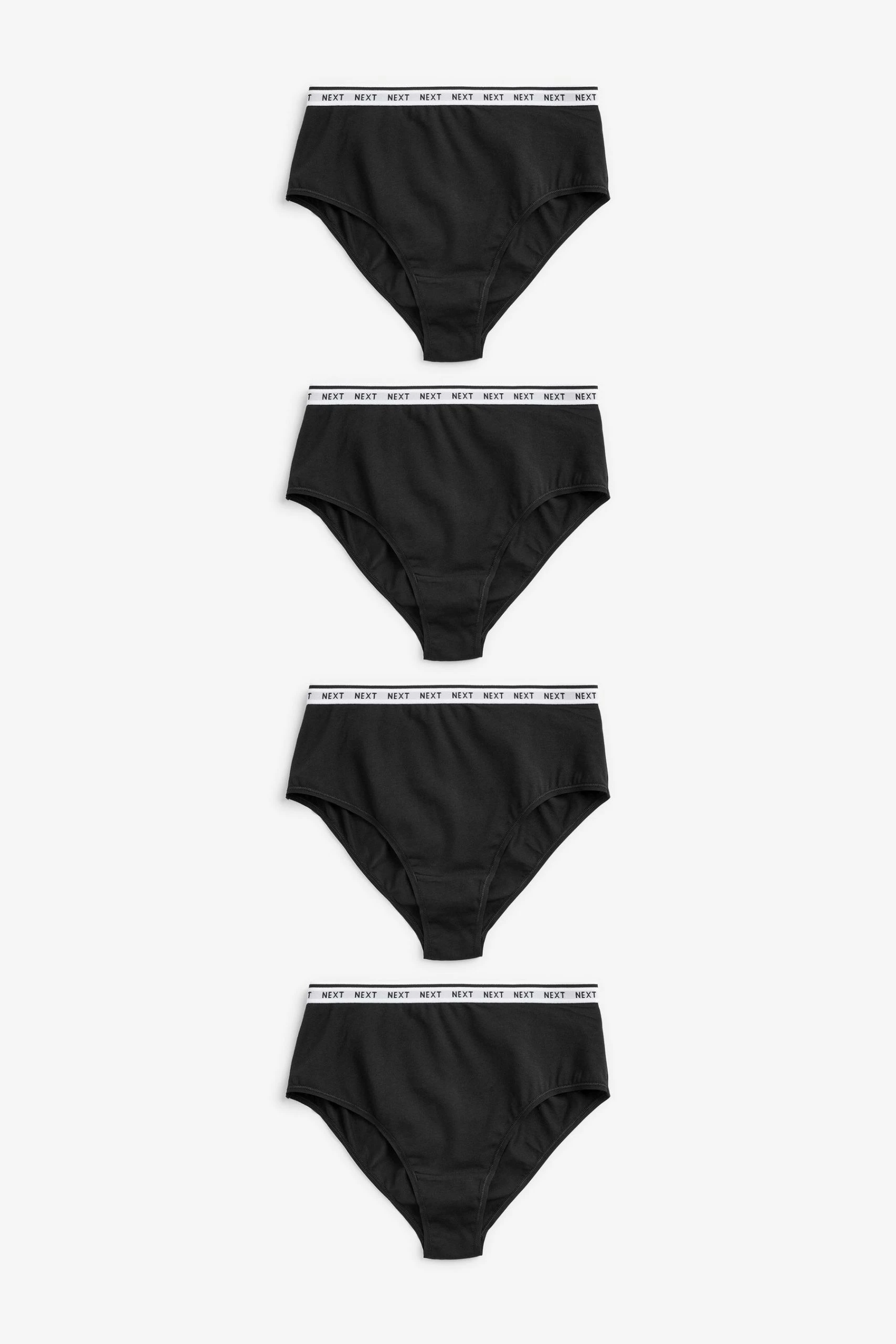 Next Cotton Rich Logo Knickers 4 Pack 1 Next Cotton Rich Logo Knickers 4 Pack