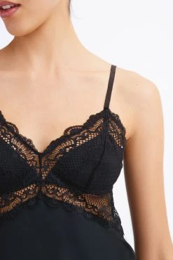 Next Black Microfibre And Lace Longline Slip -Next shop M76739s3 scaled