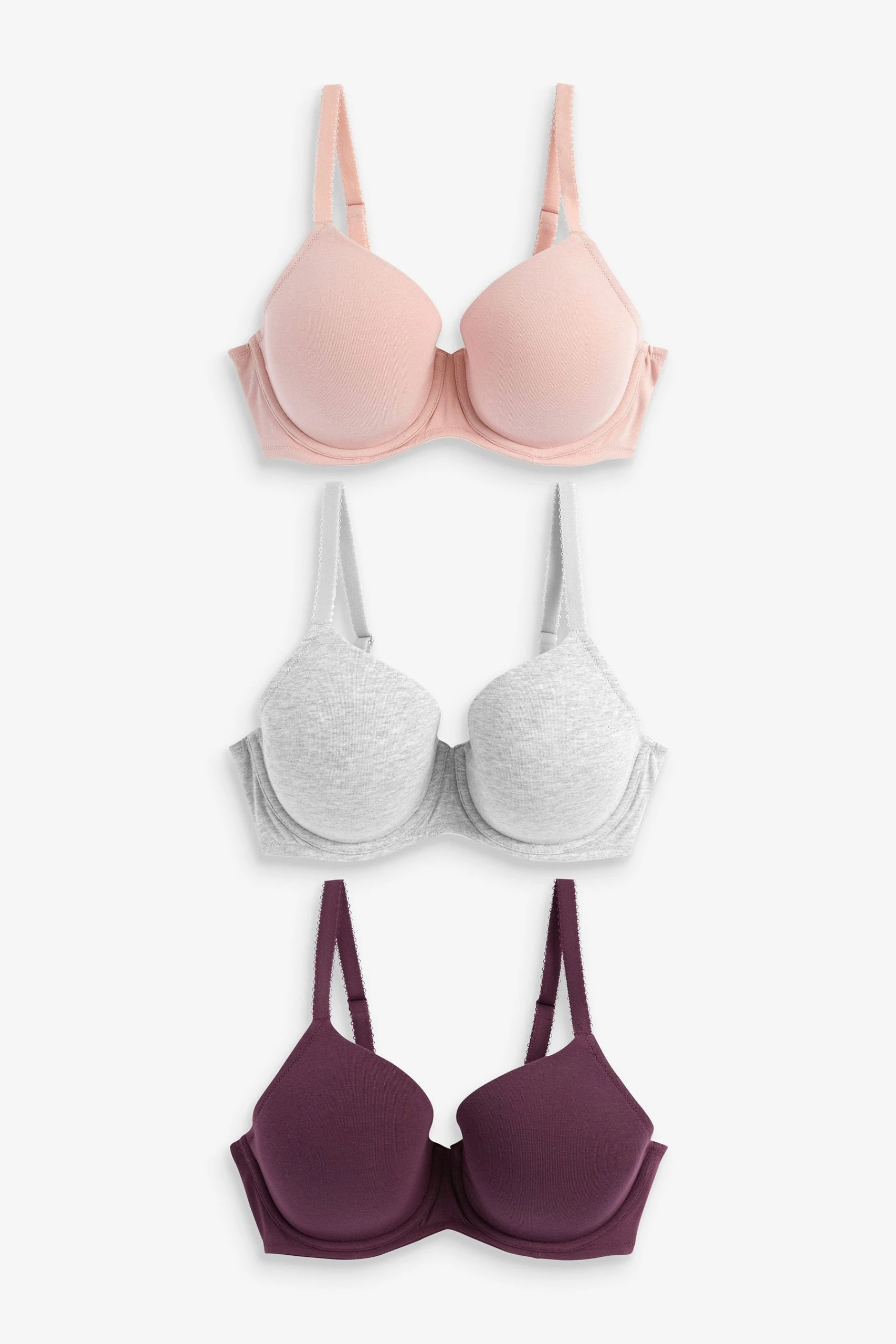 Next DD+ Cotton Blend Bras 3 Pack 2 Next DD+ Cotton Blend Bras 3 Pack - Image 2