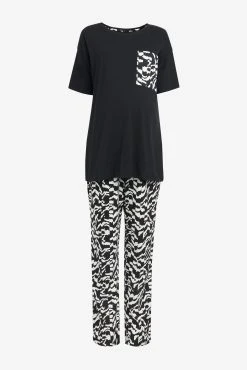 Next Black/White Maternity Cotton Short Sleeve Pyjamas -Next shop M95612s6 scaled