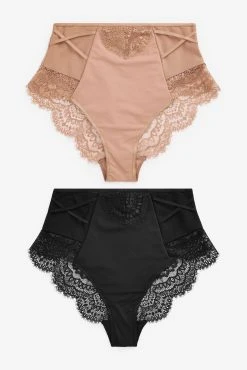 Next Tummy Control Lace Knickers 2 Pack -Next shop T26831s scaled
