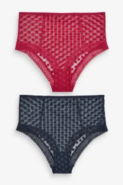 Next Navy Blue Spot Mesh Knickers 2 Pack