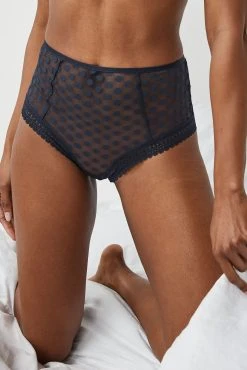 Next Navy Blue Spot Mesh Knickers 2 Pack -Next shop T53514s5 scaled