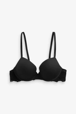 Next Black/Pink Rib And Lace Bras 2 Pack -Next shop U14 322s5 scaled