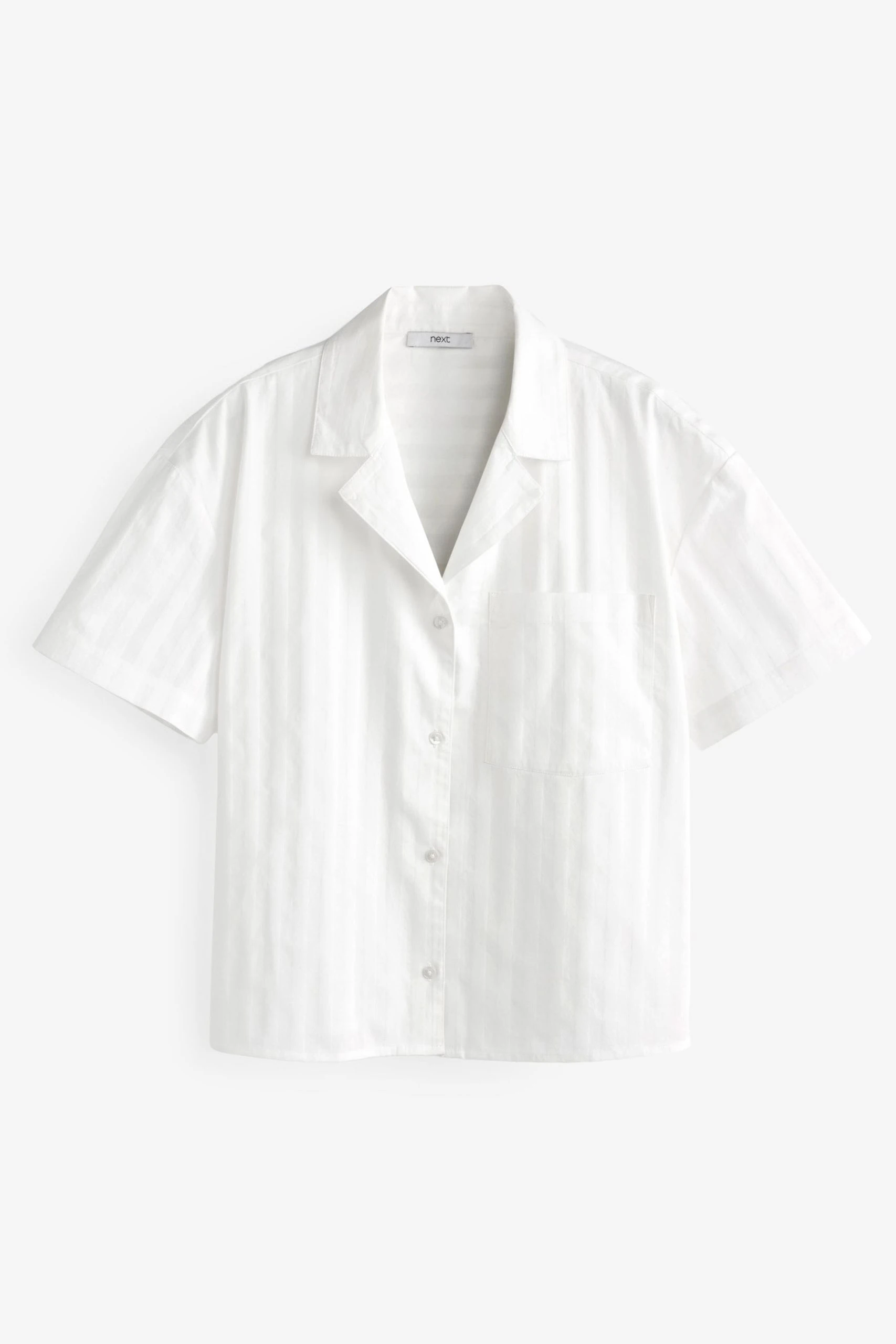 Next White Luxe Premium Cotton Pyjama Short Set 8 Next White Luxe Premium Cotton Pyjama Short Set - Image 8