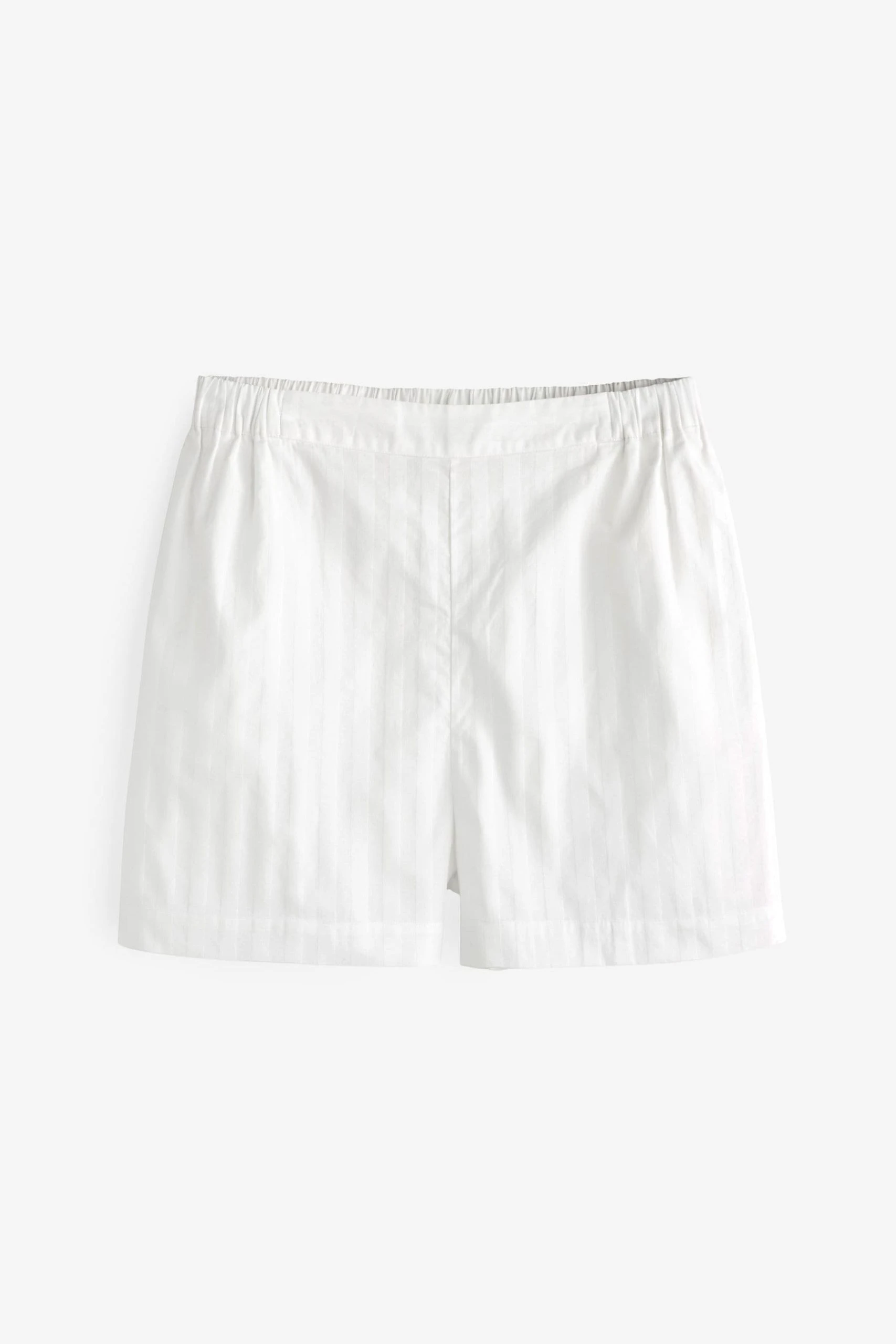 Next White Luxe Premium Cotton Pyjama Short Set 9 Next White Luxe Premium Cotton Pyjama Short Set - Image 9