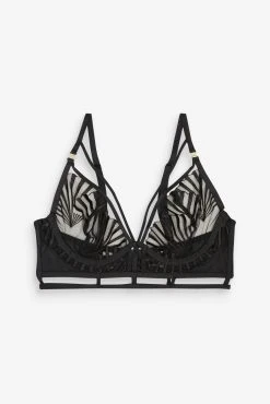 Next Black Embroidered Strappy Bra -Next shop U18722s6 scaled