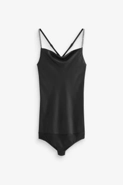Next Black Sparkle Straps Cowl Neck Satin Bodysuit With Sparkle Straps -Next shop U23855s5 scaled
