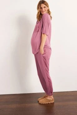 Next Pink Maternity Jersey Pyjamas With Satin Trims