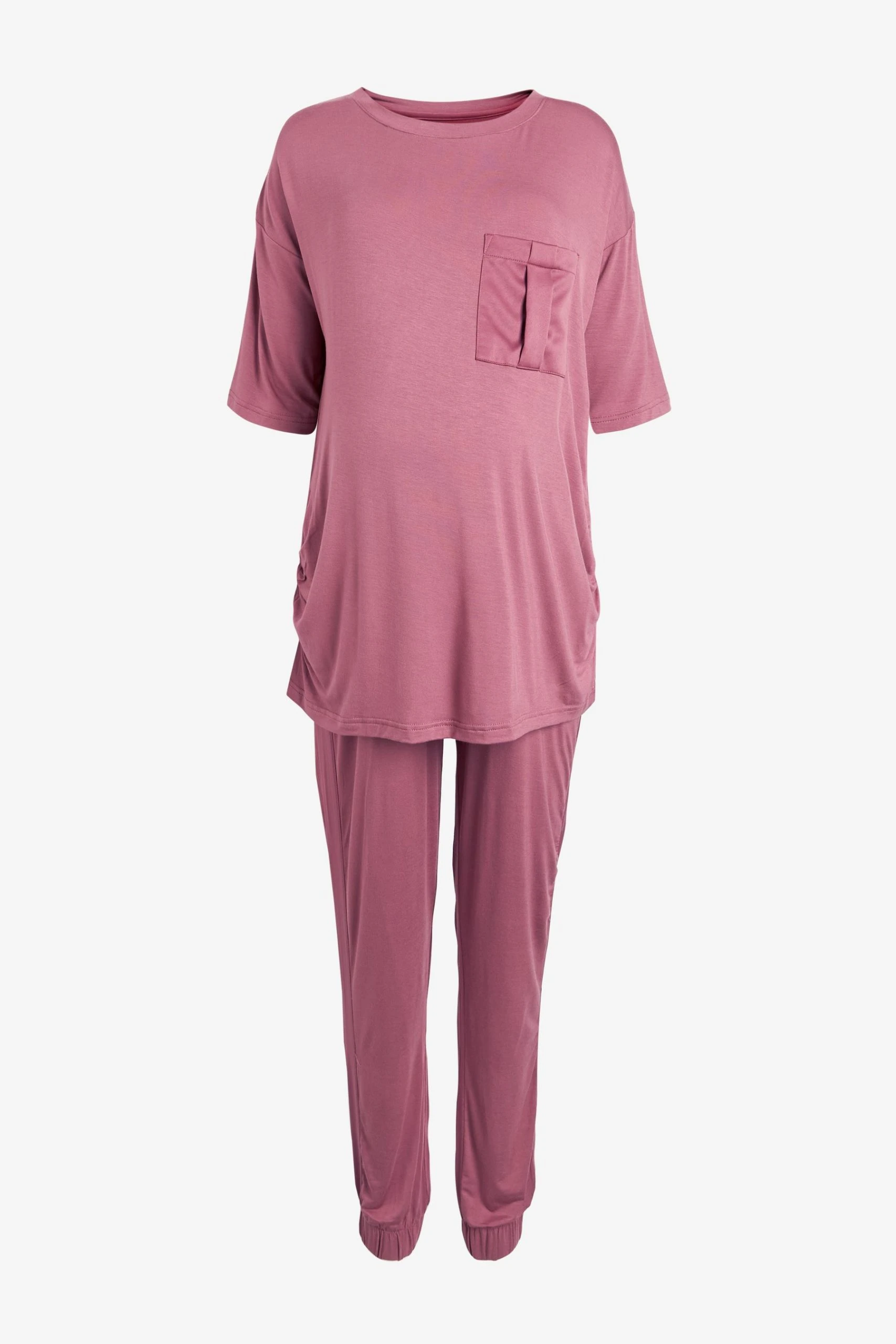Next Pink Maternity Jersey Pyjamas With Satin Trims 8 Next Pink Maternity Jersey Pyjamas With Satin Trims - Image 8
