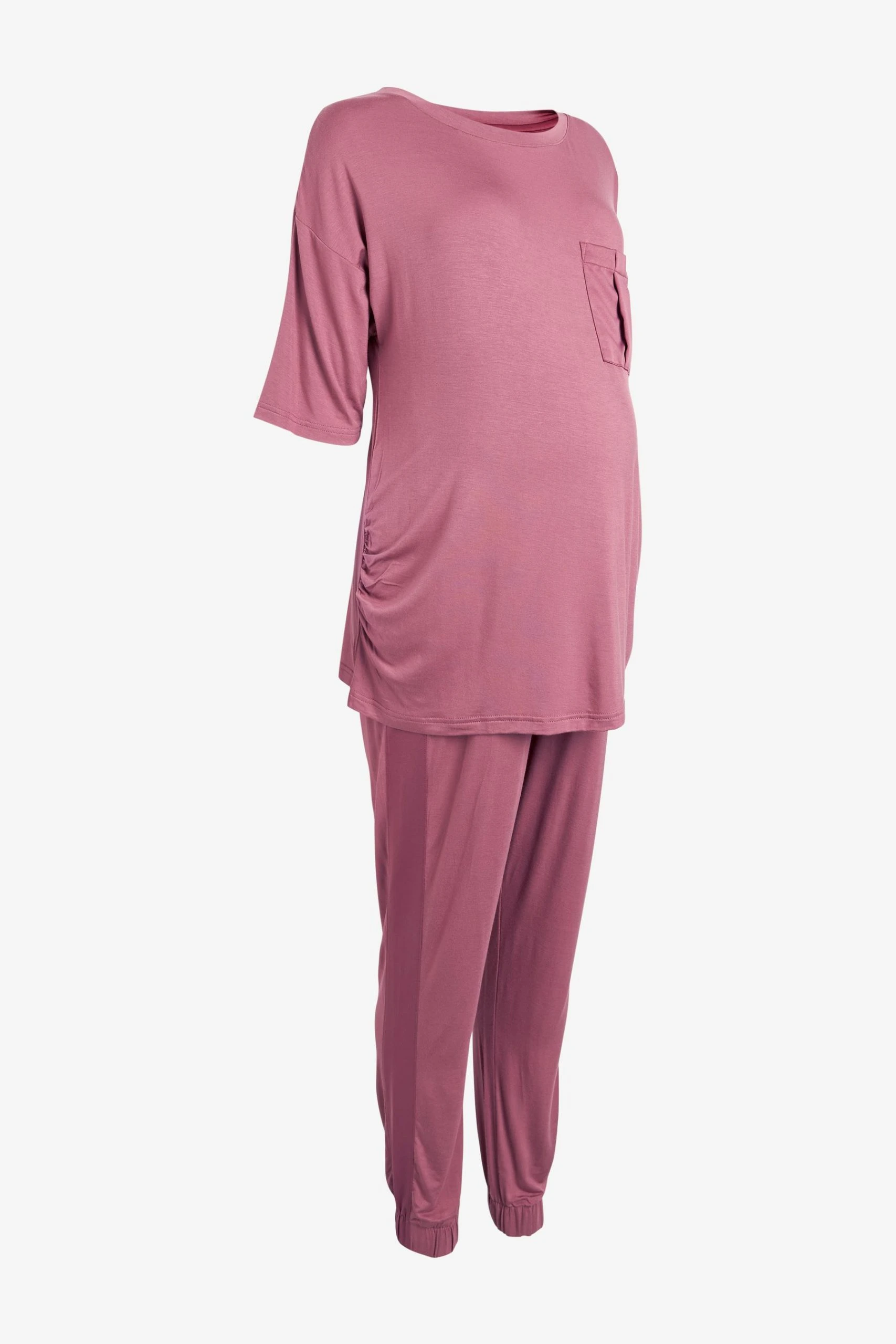 Next Pink Maternity Jersey Pyjamas With Satin Trims 9 Next Pink Maternity Jersey Pyjamas With Satin Trims - Image 9