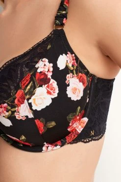 Next Black/Red Rose Floral Print & Lace Bra -Next shop U54 214s4 scaled