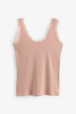 Next Rib Lace Trim Vests 2 Pack -Next shop U66 211s6 scaled