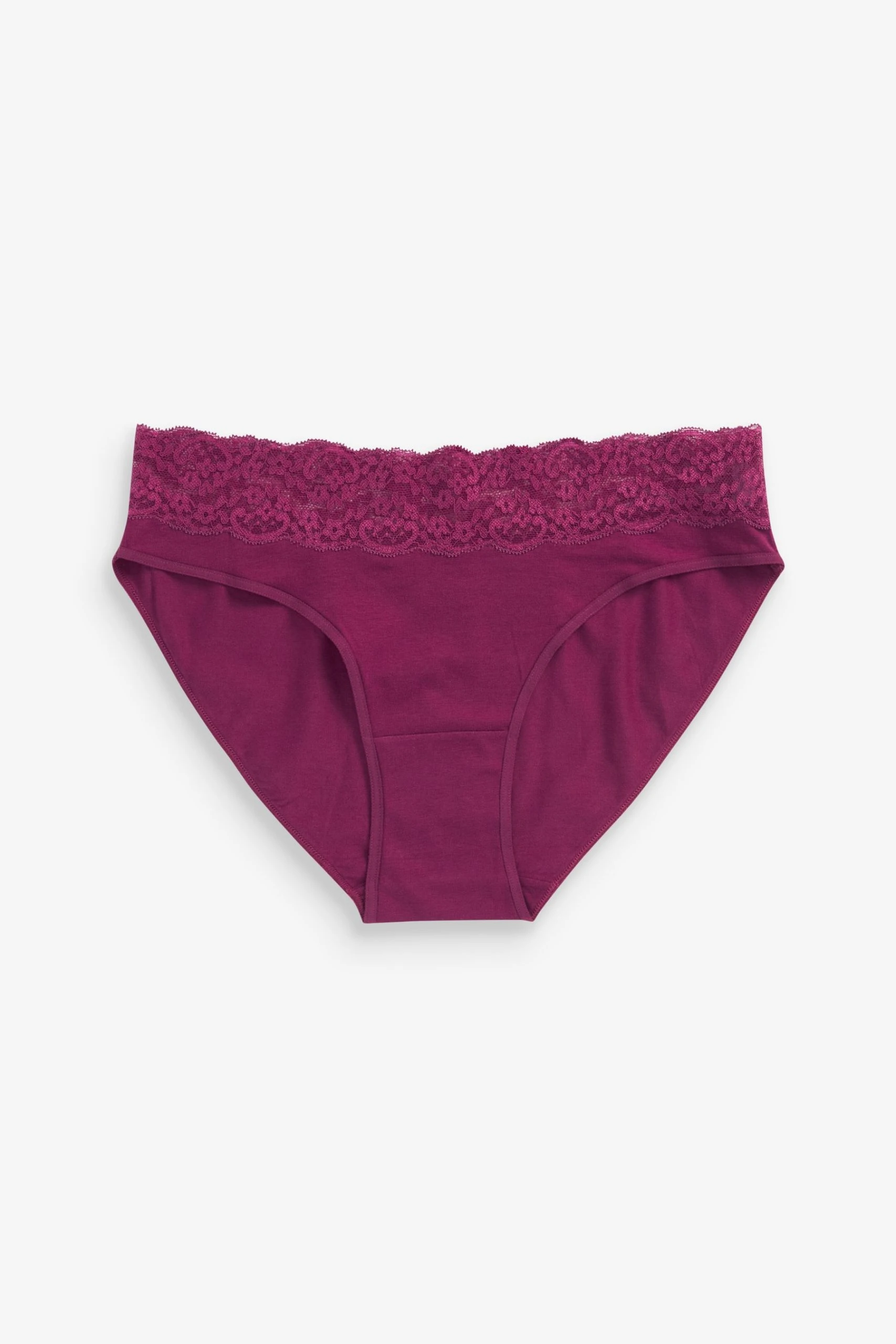 Next Lace Trim Cotton Blend Knickers 4 Pack 2 Next Lace Trim Cotton Blend Knickers 4 Pack - Image 2