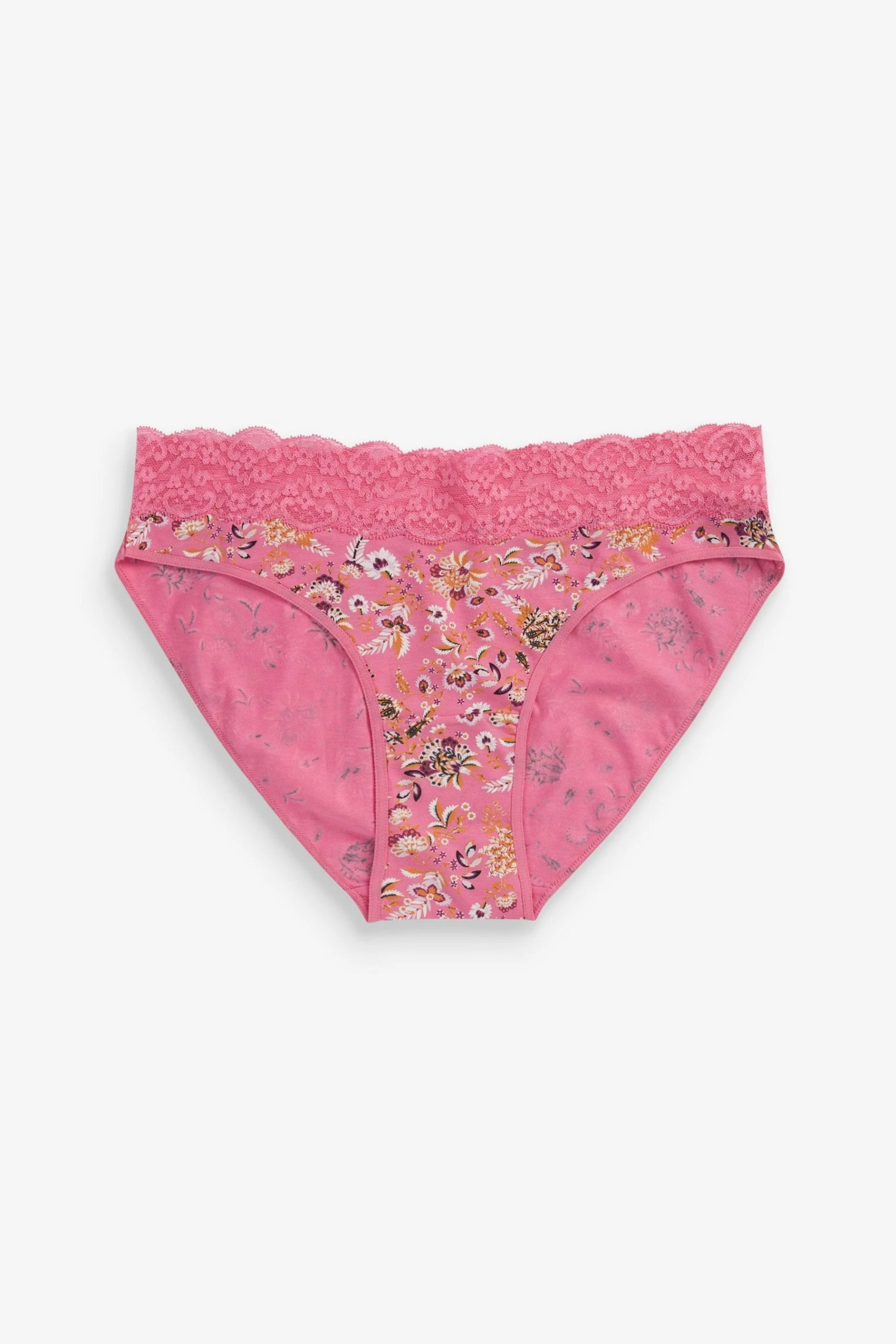 Next Lace Trim Cotton Blend Knickers 4 Pack 3 Next Lace Trim Cotton Blend Knickers 4 Pack - Image 3