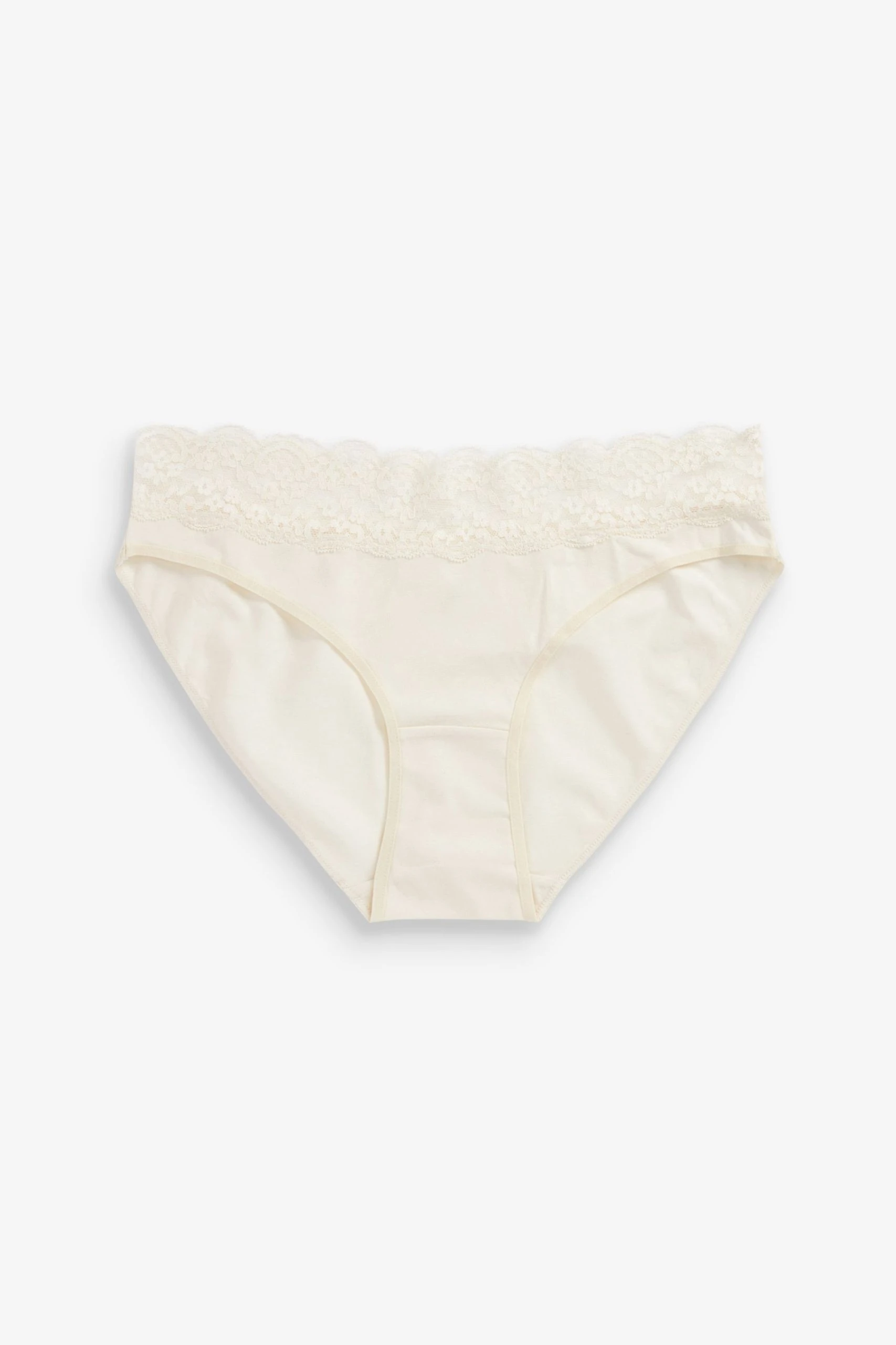 Next Lace Trim Cotton Blend Knickers 4 Pack 4 Next Lace Trim Cotton Blend Knickers 4 Pack - Image 4