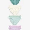 Next Lace Trim Cotton Blend Knickers 4 Pack