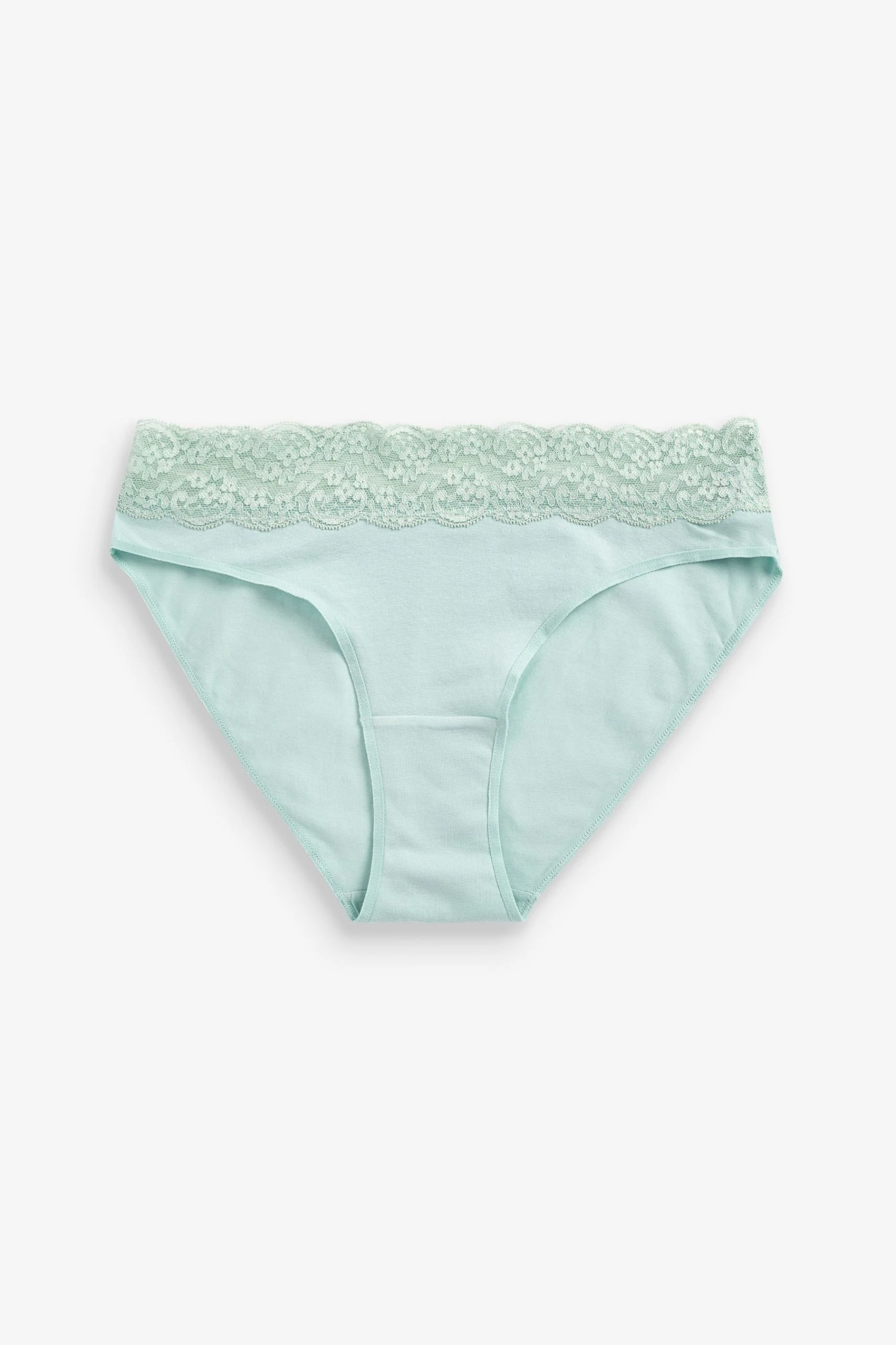Next Lace Trim Cotton Blend Knickers 4 Pack 8 Next Lace Trim Cotton Blend Knickers 4 Pack - Image 8