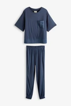 Next Navy Blue Pyjamas With Satin Trims 11 Next Navy Blue Pyjamas With Satin Trims -Next shop U81 989s5 scaled