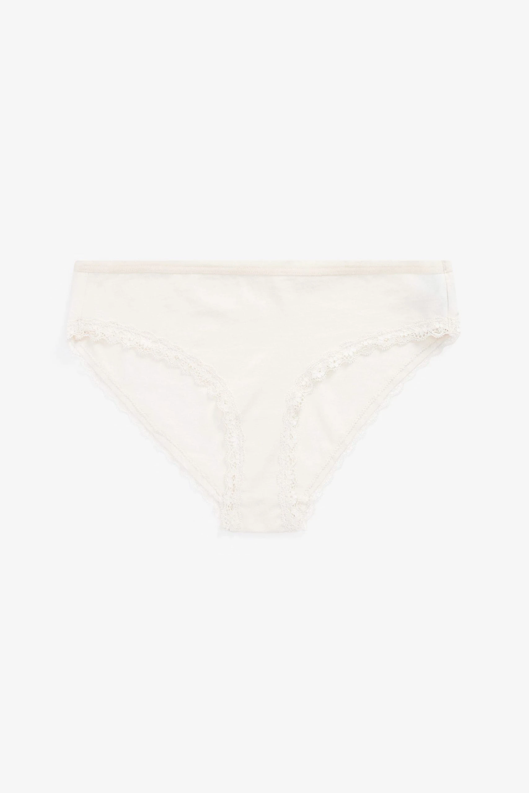 Next Lace Trim Cotton Blend Knickers 4 Pack 5 Next Lace Trim Cotton Blend Knickers 4 Pack - Image 5