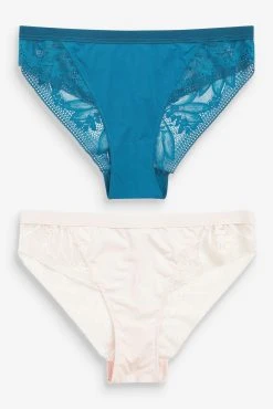 Next Microfibre & Lace Knickers 2 Pack