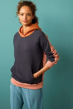 Next Tan Brown Sweat Colour Block Hoodie