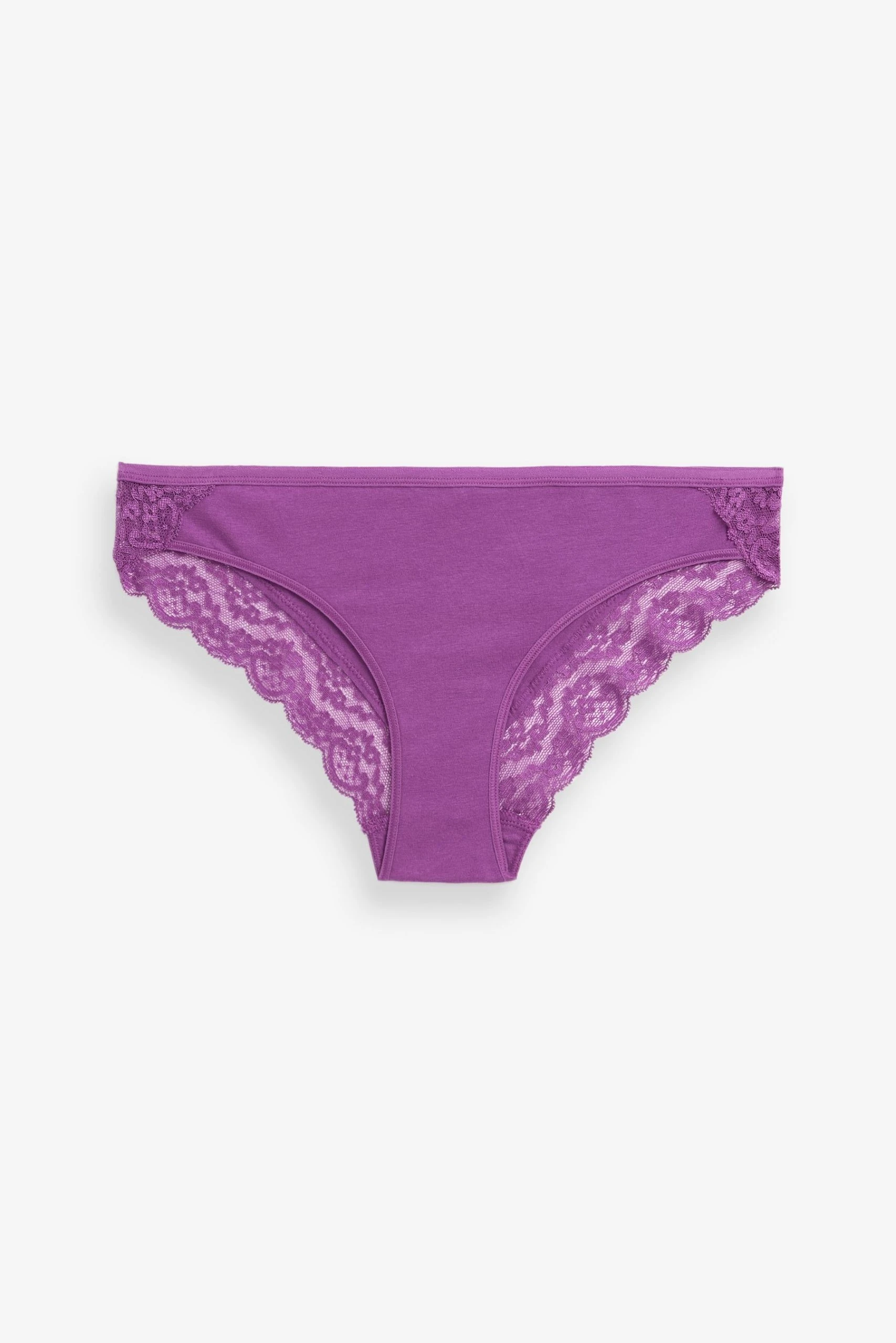 Next Lace Trim Cotton Blend Knickers 4 Pack 6 Next Lace Trim Cotton Blend Knickers 4 Pack - Image 6