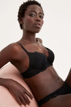 Next Black/Green/Plum Purple/Cream Push-Up Plunge Lace Bras 4 Pack -Next shop U97 755s3 scaled